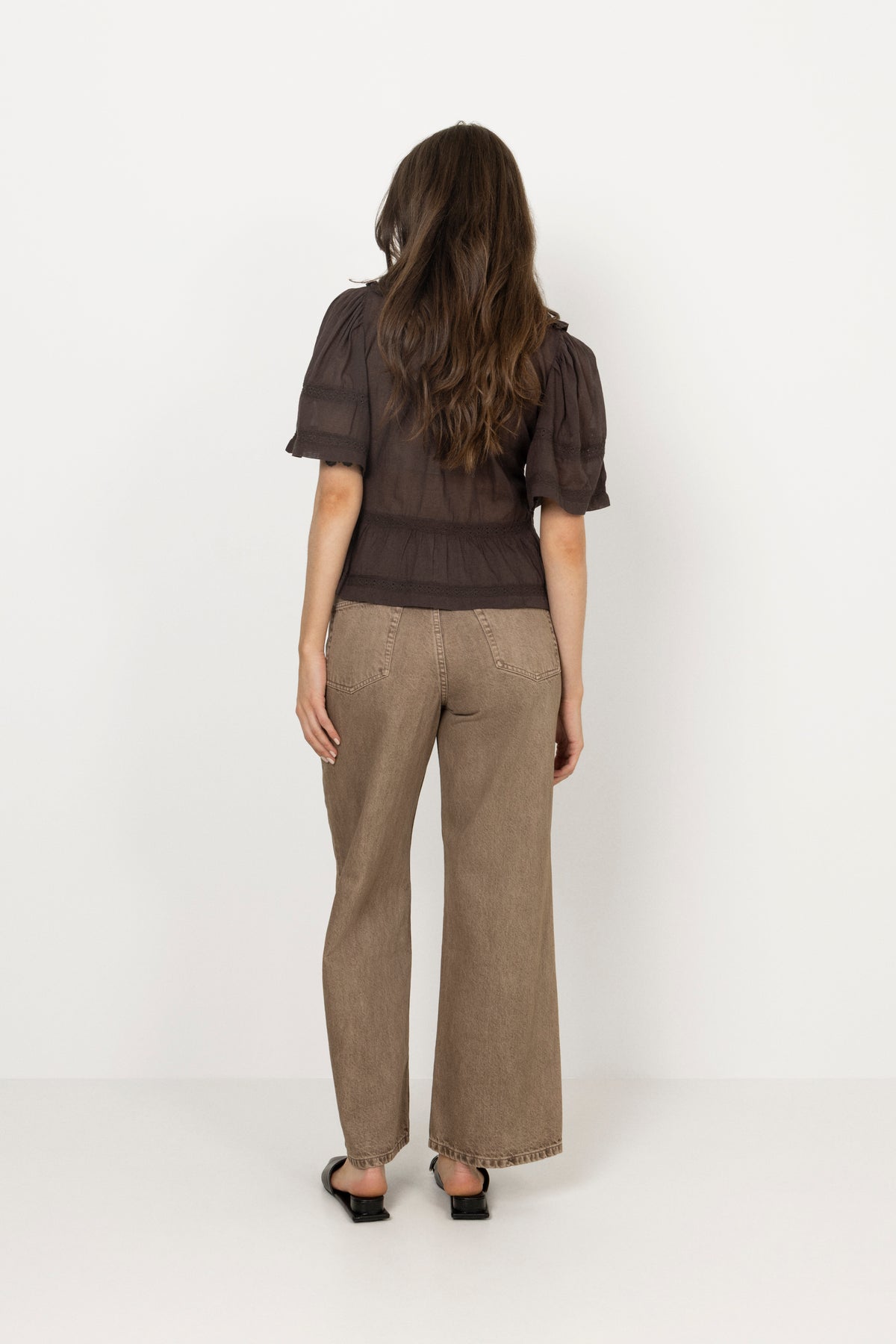 Evienne S Voile Top - Dark Brown