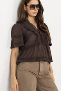 Evienne S Voile Top - Dark Brown