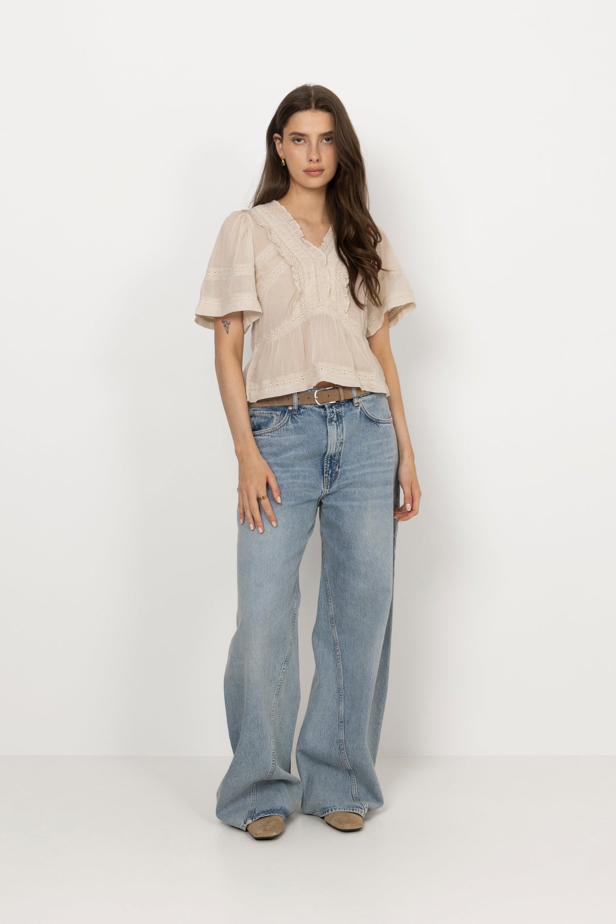 Evienne S Voile Top - Ivory