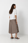 Roella Heavy Sateen Blouse - Pearl