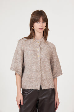 Benuta Fluffy Knit Cardigan - Beige Melange