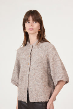 Benuta Fluffy Knit Cardigan - Beige Melange