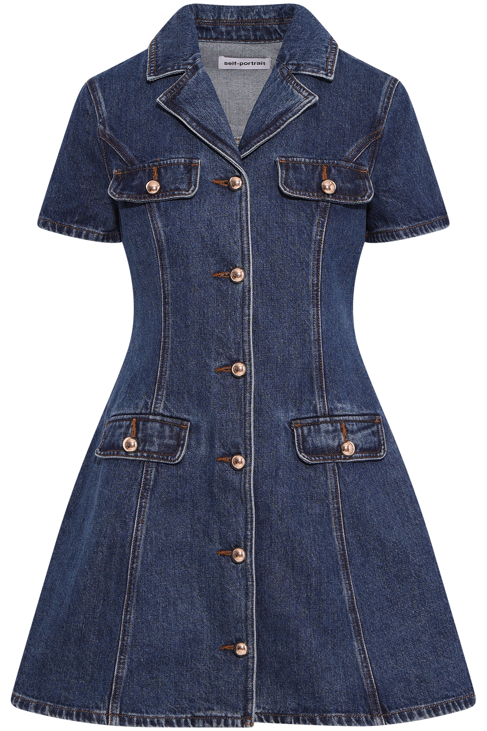 Denim Mini Dress - Blue