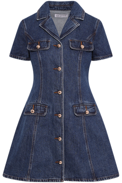Denim Mini Dress - Blue