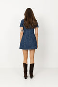 Denim Mini Dress - Blue
