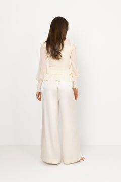 Nanna Chiffon Smock Blouse - Creme