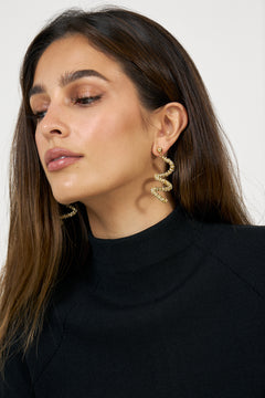 Skinny Viper Earrings - Gold