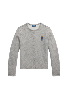 Polo Bear French Terry Cardigan - Dark Vintage Heather