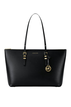 Quinn Large Pebbled Leather Tote Bag - Black