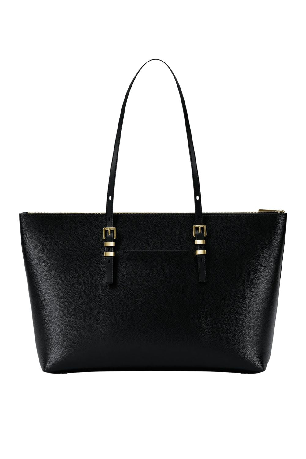 Quinn Large Pebbled Leather Tote Bag - Black