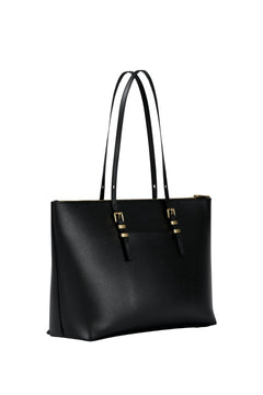 Quinn Large Pebbled Leather Tote Bag - Black