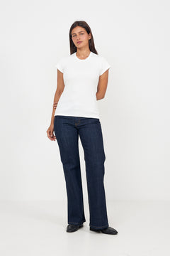 Valeria Rib Tee - Natural White