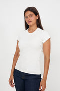 Valeria Rib Tee - Natural White