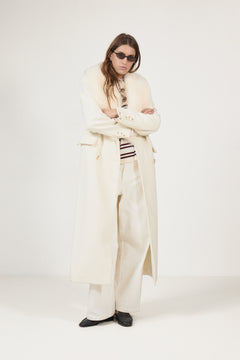 Isabella Wool Maxi Coat - Creme