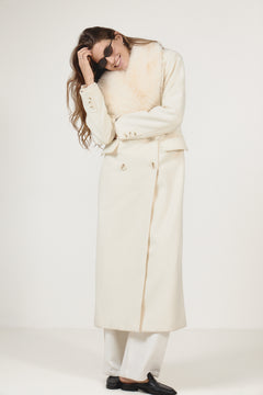 Isabella Wool Maxi Coat - Creme