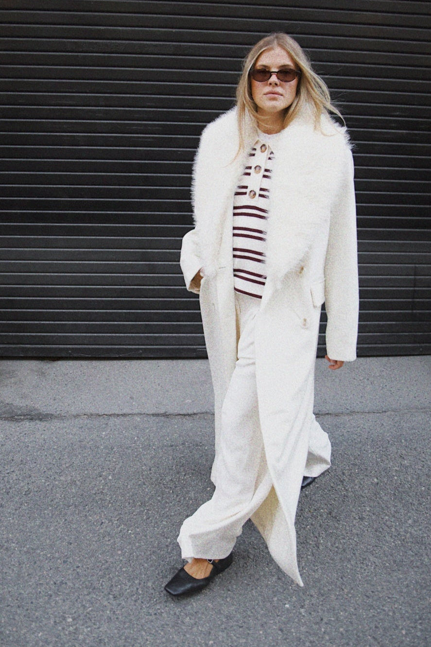 Isabella Wool Maxi Coat - Creme