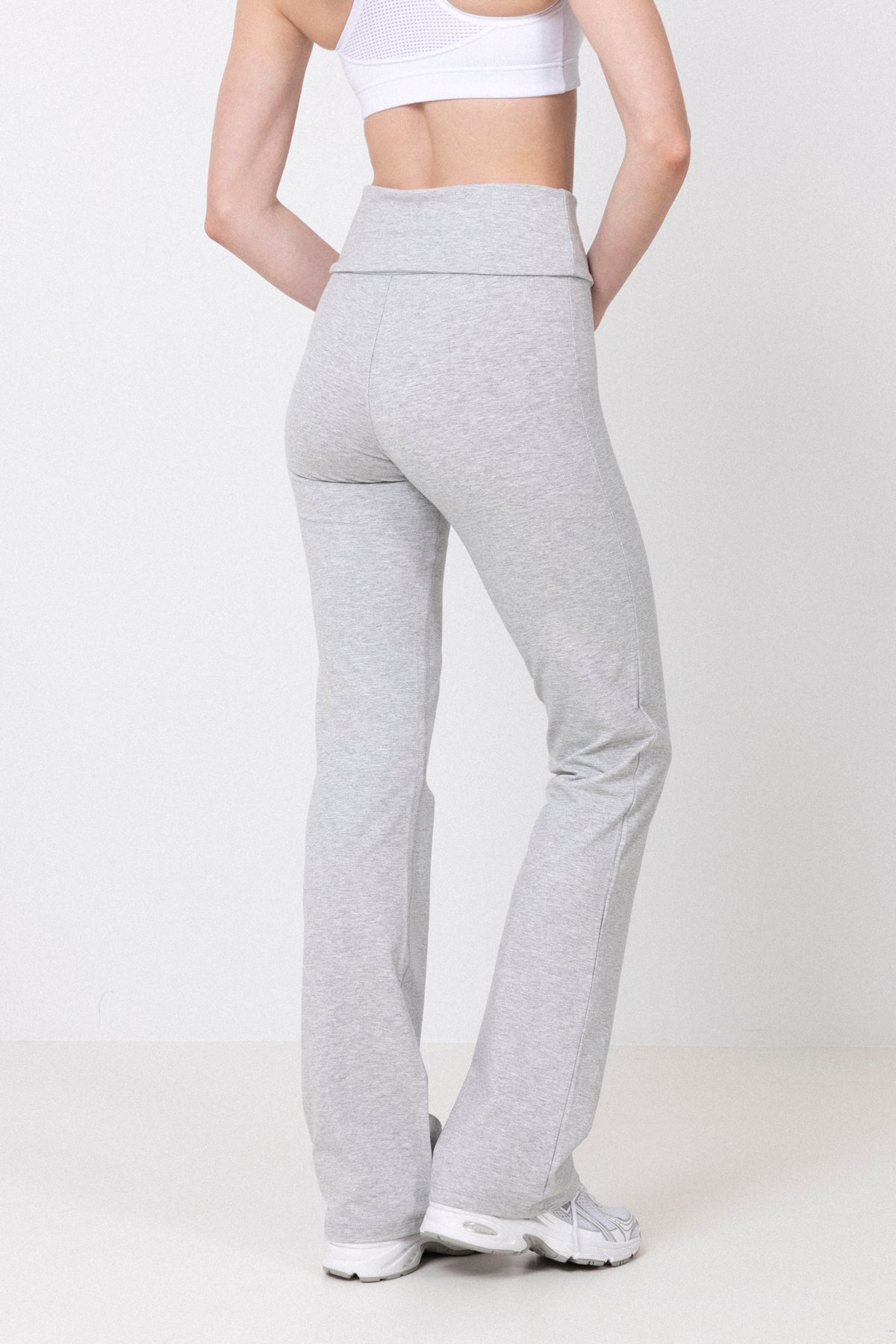Sublime Folded Flare Pants - Grey Melange