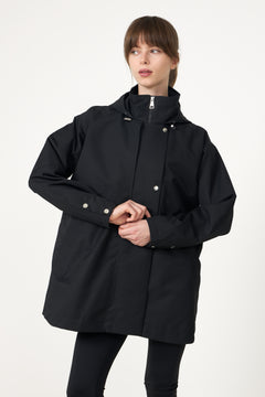 Scandi Trench Rain Coat - Black