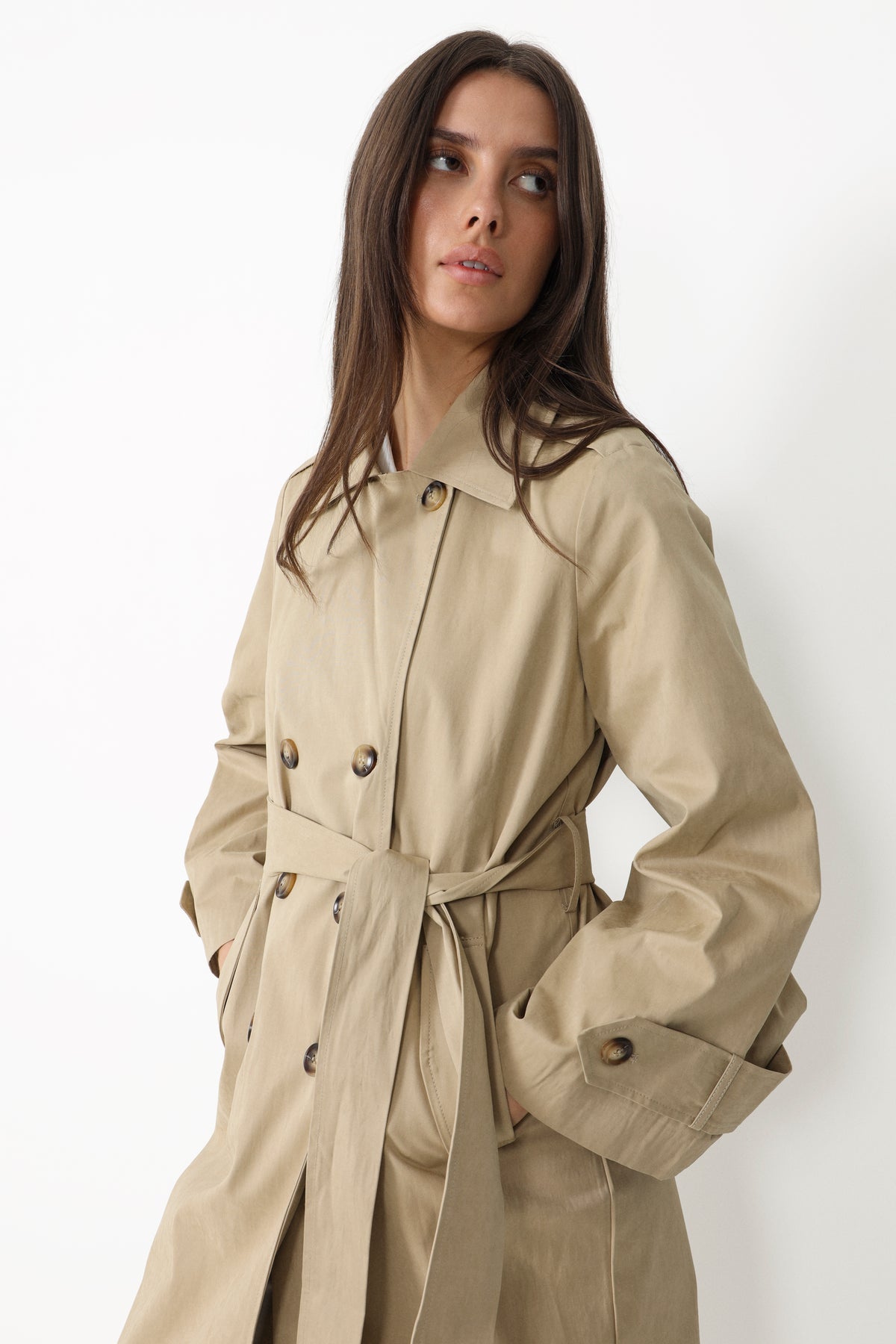 Anastasia Trench Coat - Beige