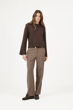 Mari Wool Sweater - Dark Brown