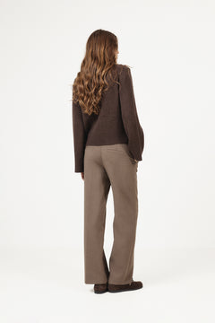 Mari Wool Sweater - Dark Brown