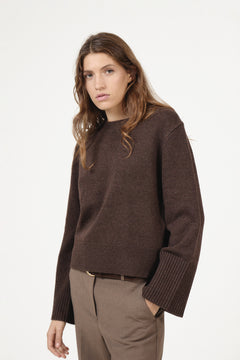 Mari Wool Sweater - Dark Brown
