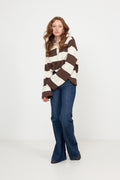 Isabelle Blocked Polo Jumper - Brun