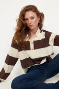 Isabelle Blocked Polo Jumper - Brun