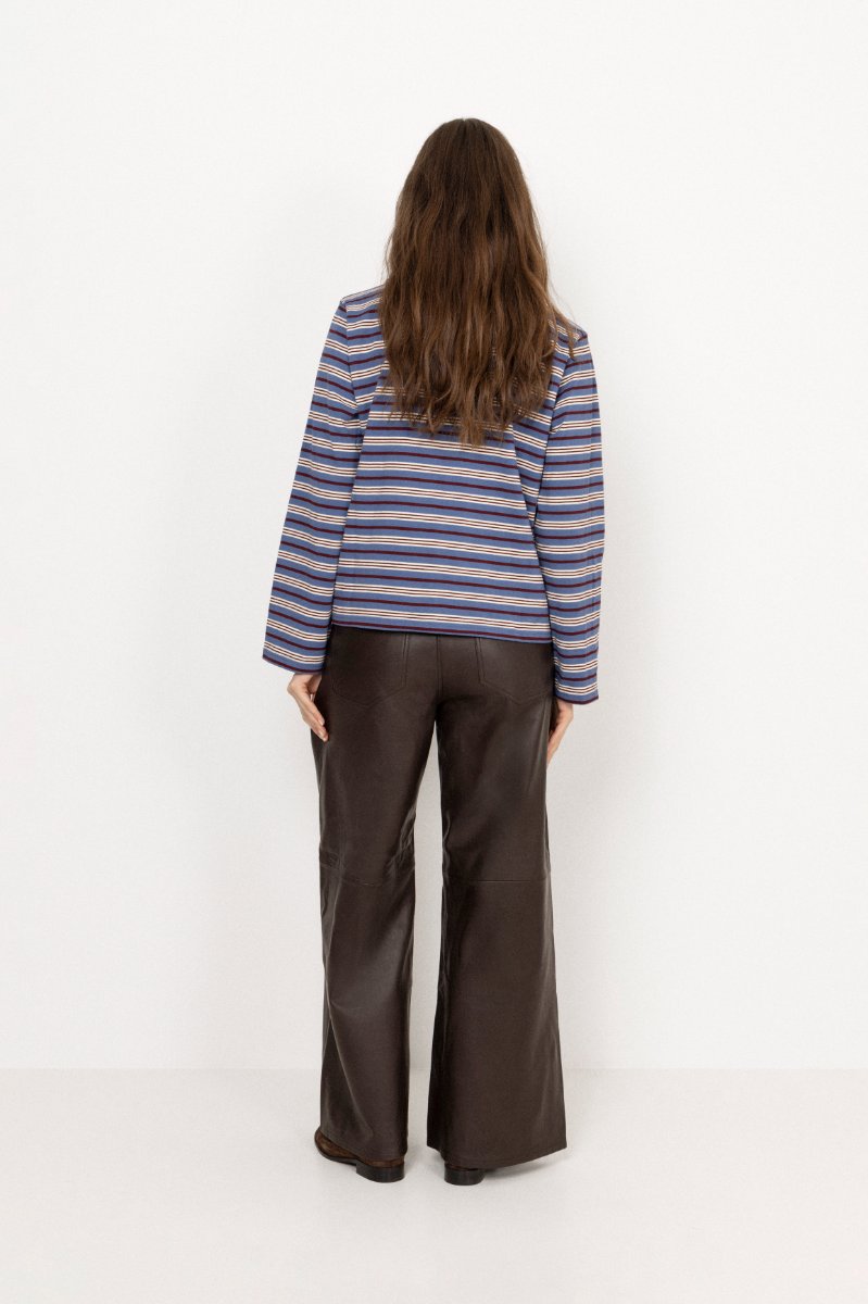 Isabelle Striped Polo Jumper - Navy