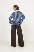 Isabelle Striped Polo Jumper - Navy