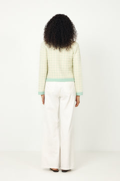 Yaslivia Ls Short Knit Cardigan - Lichen Birch