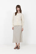 Yaspella Hw Midi Skirt - Birch Small Black Dots