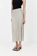 Yaspella Hw Midi Skirt - Birch Small Black Dots