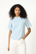 Yaslex Ss Top W. Emb Sleeves - Skyway