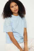 Yaslex Ss Top W. Emb Sleeves - Skyway