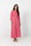 Yassavanna Long Shirt Dress - Cyclamen Bittersweet