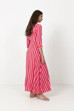 Yassavanna Long Shirt Dress - Cyclamen Bittersweet