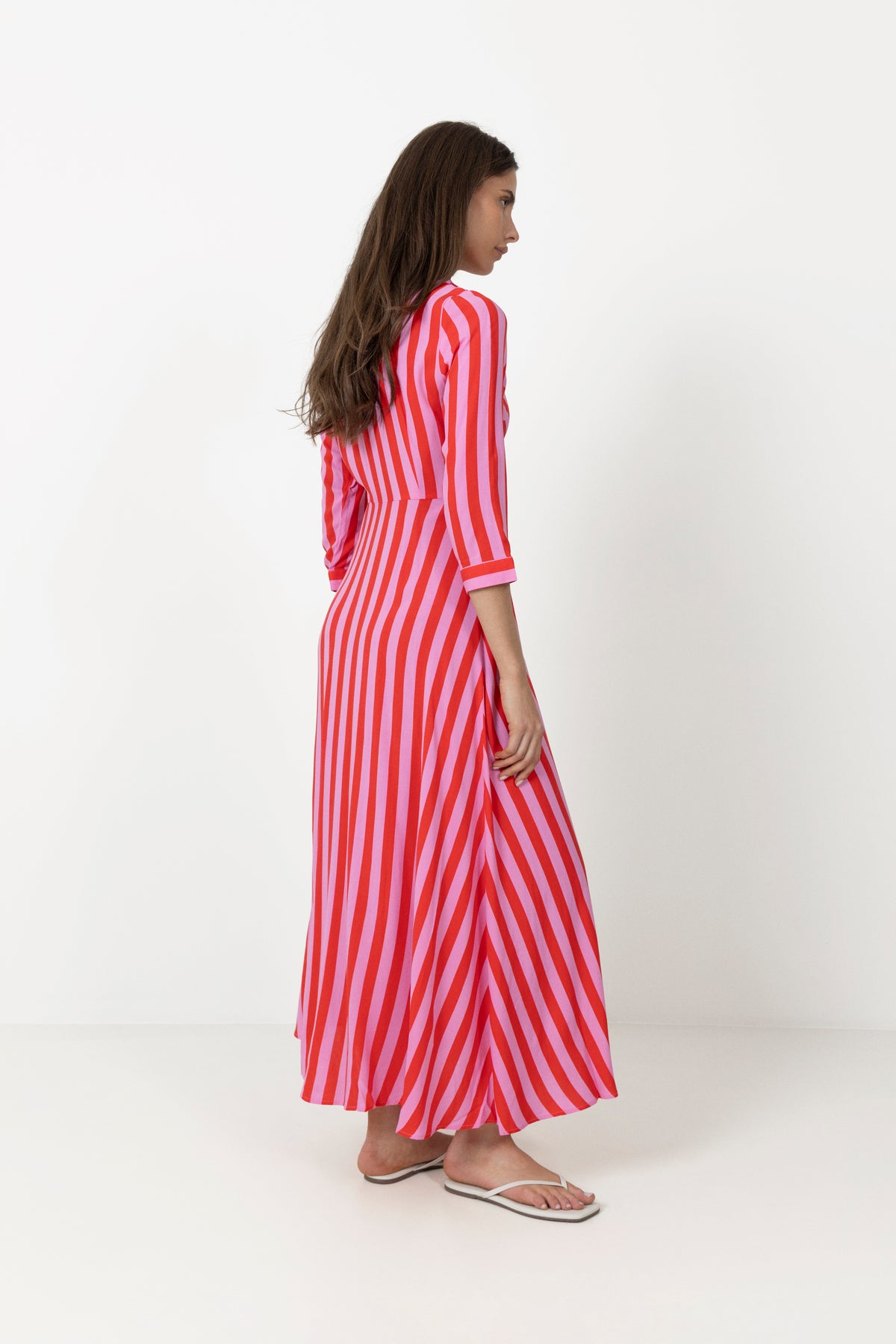 Yassavanna Long Shirt Dress - Cyclamen Bittersweet