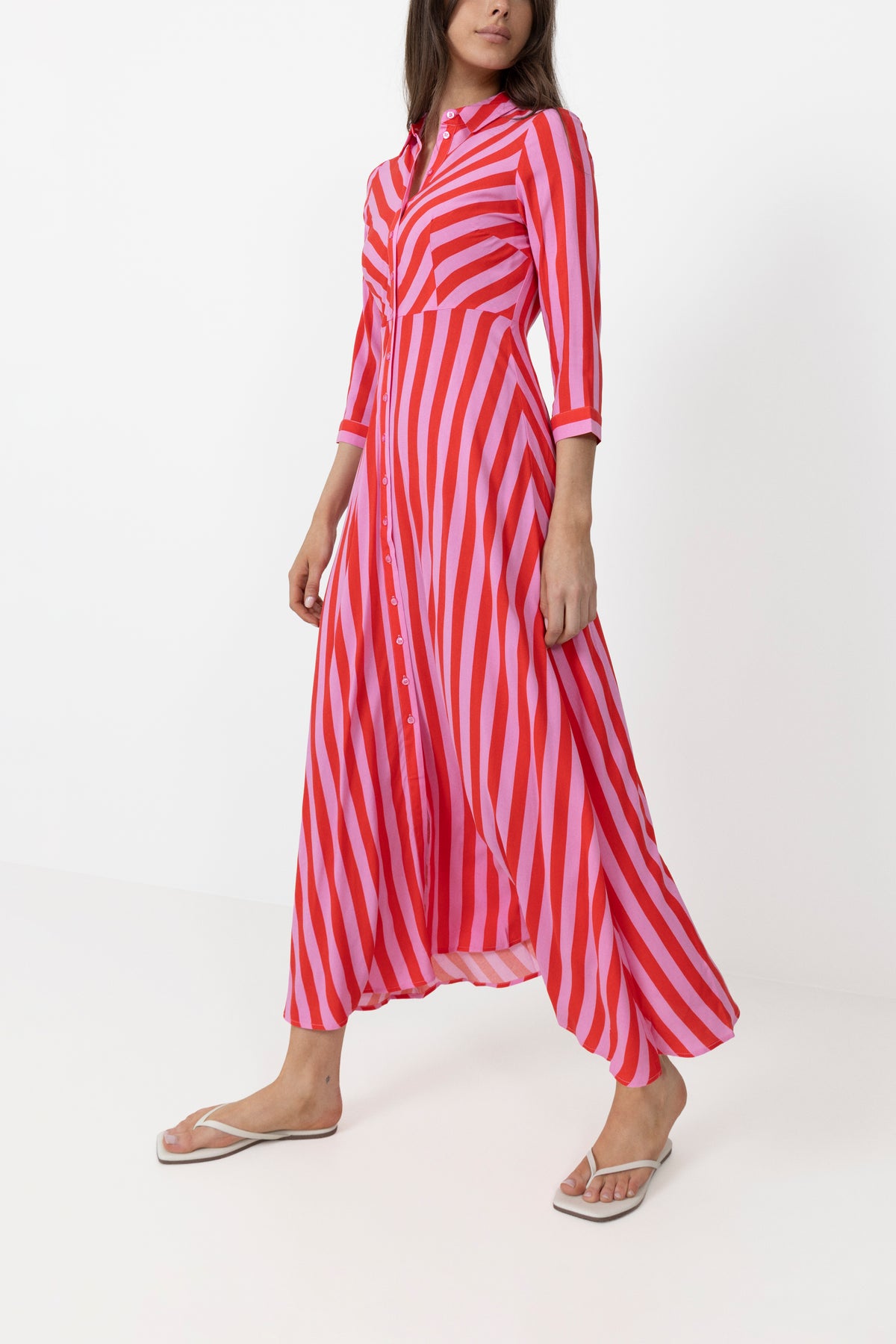 Yassavanna Long Shirt Dress - Cyclamen Bittersweet