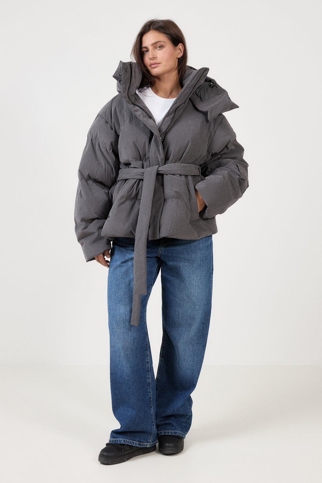 Steilia Brushed Down Jkt - Grey