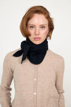 Victoria Wool Cashmere Scarf - Black