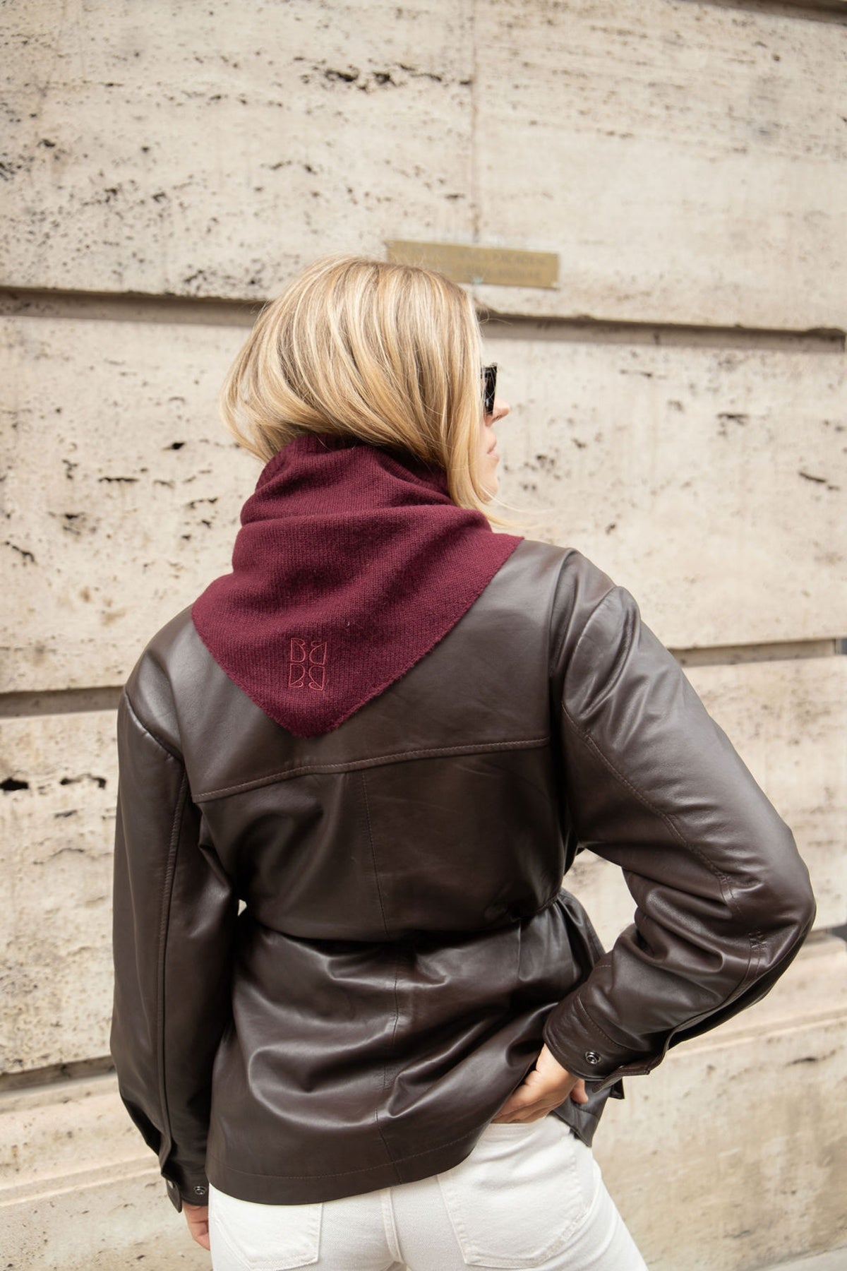 Victoria Wool Cashmere Scarf - Vinröd