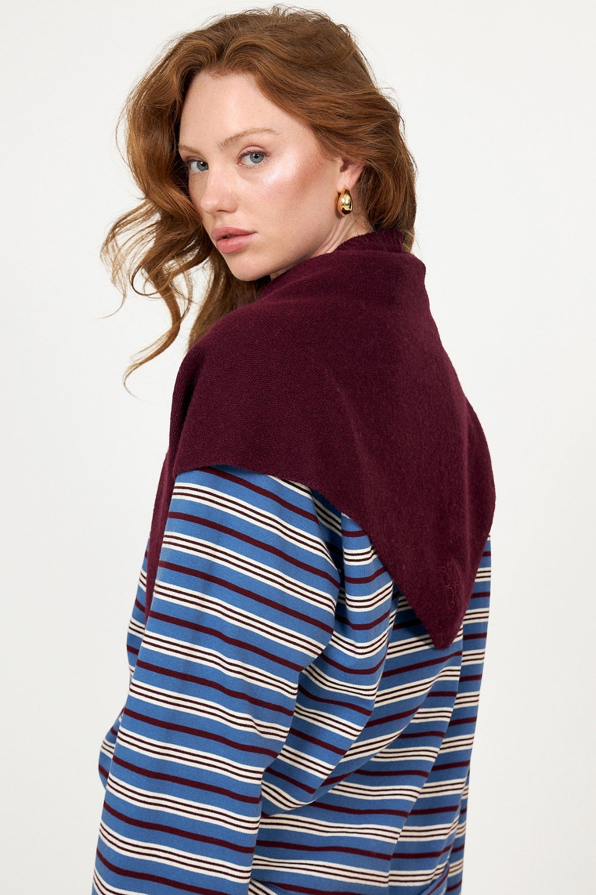 Victoria Wool Cashmere Scarf - Vinröd