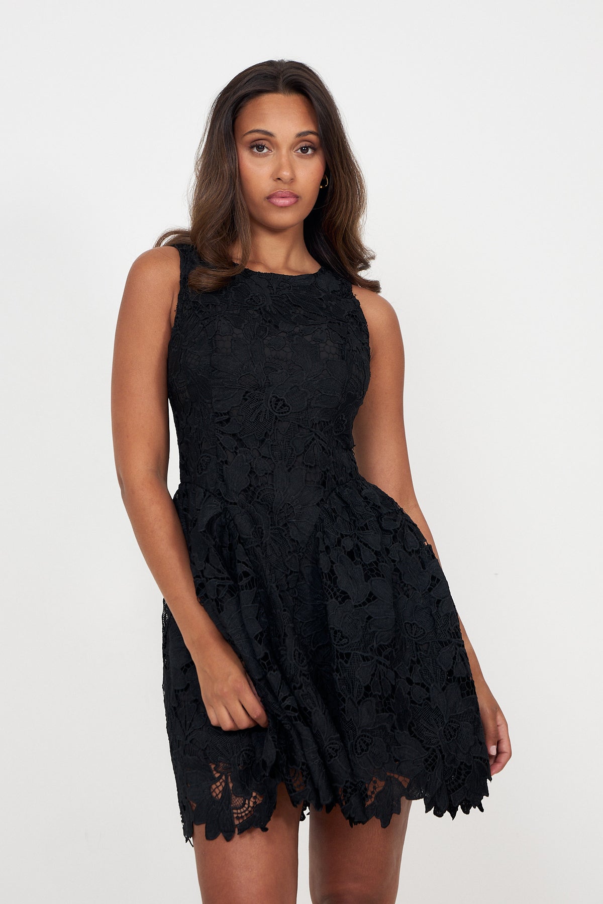 Milly Lace Mini Dress - Black