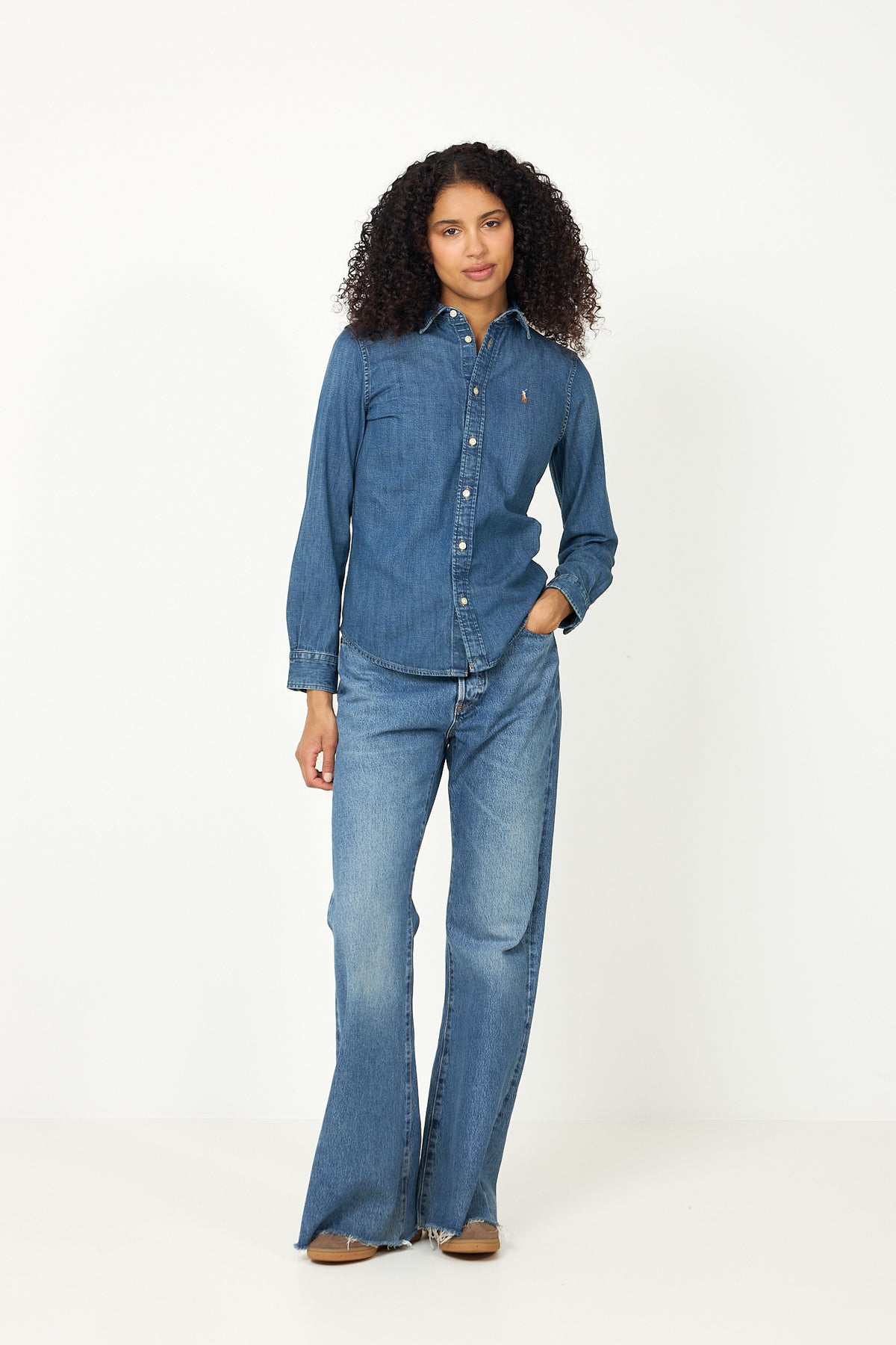 Ls Crlte St-Long Sleeve-Button Front Shirt - Merced Wash