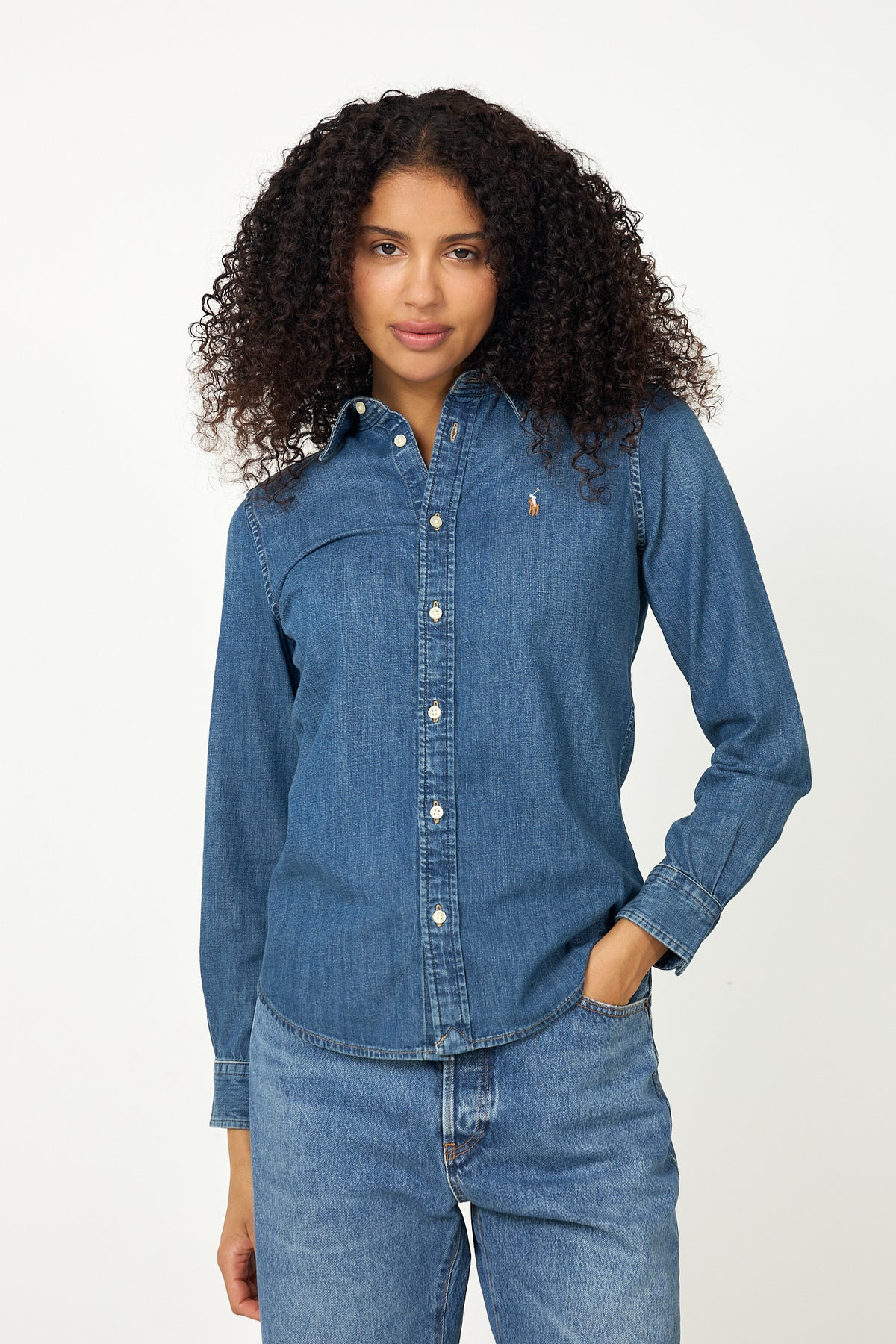 Ls Crlte St-Long Sleeve-Button Front Shirt - Merced Wash