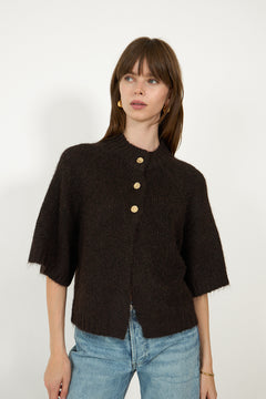 Benuta Fluffy Knit Cardigan - Dark Brown