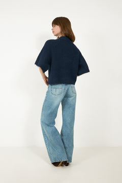 Benuta Fluffy Knit Cardigan - Navy