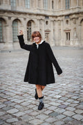 Cord Coat Dress - Black
