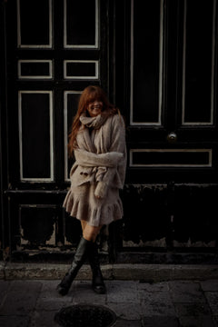 Knit Frill Skirt - Beige Melange